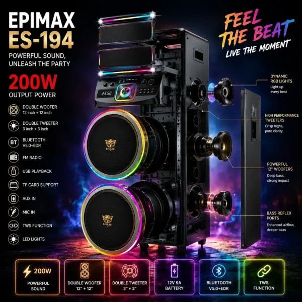 اسپیکر اپیمکس ES-194 Party Edition 200W