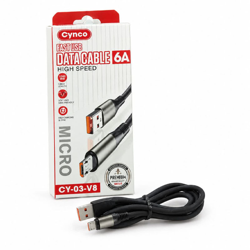 کابل میکرو 6A سیلیکونی Cynco مدل CY-03-V8